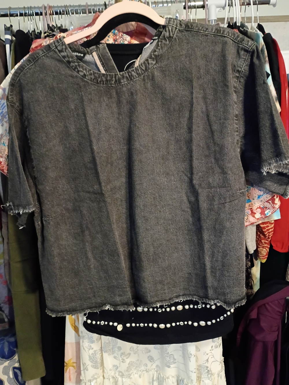 Wildfang Washed Black Boxy Crop Top